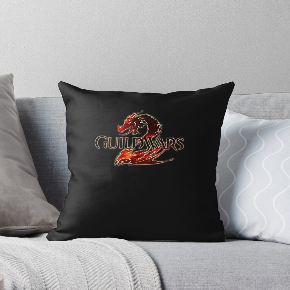 Guild Wars 2 Dragon Logo Throw Pillow
