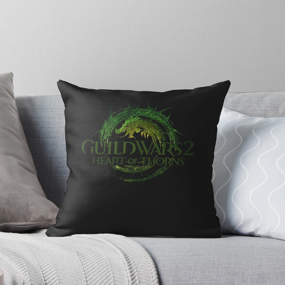 Guild Wars 2 Heart Of Thorns Logo Throw Pillow