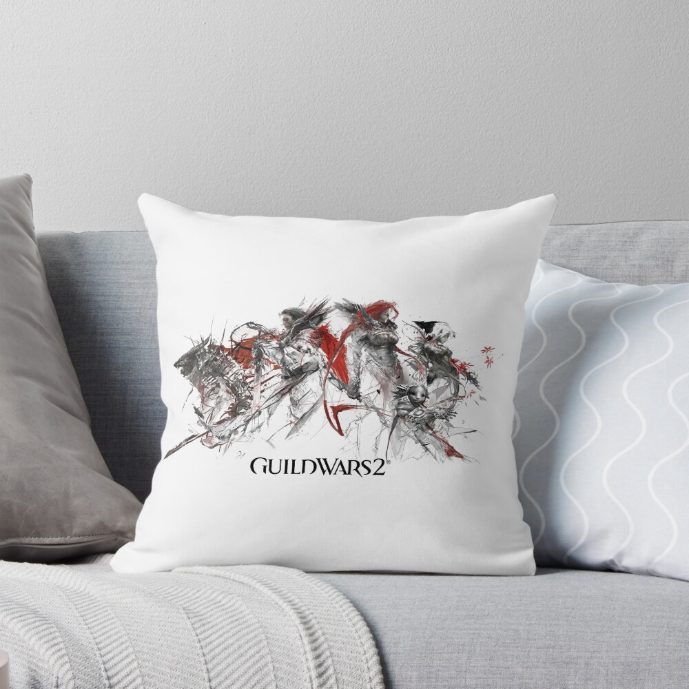Guild Wars 2 Dragon Emblem Throw Pillow